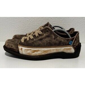 JOHN FLUEVOG Distressed Leather Shoes Sz 11 Brown Tough Love Sucks Unique Artsy